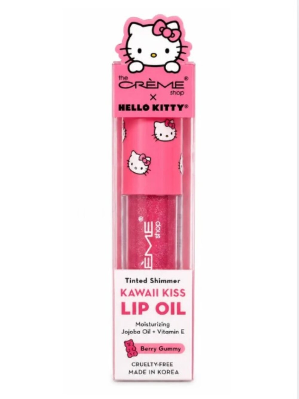 $6 When Bundled with $9+ Glittering Hello Kitty Kawaii Kiss Berry Gummy Lip Oil